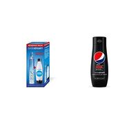 SodaStream Cilindro Ricarica Gas CO2 in Licenza d’Uso per Gasatore + Bottiglia in PET Fuse da 1 Litro per Gasatore & Concentrato per la preparazione di bevande dissetanti gassate gusto Pepsi Max. 440m