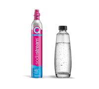 SodaStream Kit accessori DUO 1053400490 – Cilindro CO2 Quick Connect + Bottiglia vetro 1 L Rosa