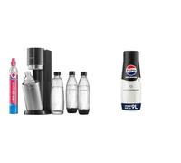 Sodastream Duo Megapack, Gasatore D’Acqua Per Trasformare L’Acqua In Acqua Frizzante, Nero & Concentrato per la preparazione di bevande dissetanti gassate al gusto Pepsi Max. 440ml