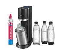 SodaStream E-Duo, spruzzatore elettrico con cilindro CO2, bottiglia di vetro e 2 bottiglie di plastica lavabili in lavastoviglie, altezza: 44 cm, colore: titanio