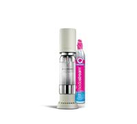 SodaStream ensō - Macchina per acqua frizzante e soda | Confezione 1 bottiglia 1 L compatibile con lavastoviglie + 1 ricarica di gas 60 L per clip, finitura bianco sabbia