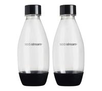 sodastream Fuse - 2 borracce riutilizzabili da 0,5 litri, lavabili in lavastoviglie, per acqua frizzante Spirit, Terra, Art e Source, per sapori, 2 x 0,5 litri, nero