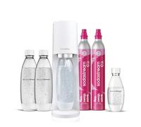 SodaStream Gasatore d’acqua Terra bianco include 2 cilindri di Co2 per realizzare fino a 60 Litri di acqua frizzante, inclusa due bottiglie da 1 L e una bottiglia da 0,5L lavabili in lavastoviglie
