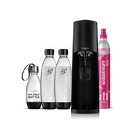 SodaStream Gasatore d’acqua Terra Nero include cilindro di Co2 per realizzare fino a 60 Litri di acqua frizzante, inclusa due bottiglie da 1 L e una bottiglia da 0,5L lavabili in lavastoviglie