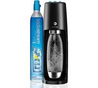 SodaStream One Touch, Gasatore d’acqua frizzante elettrico dal design moderno, incluso cilindro contente Co2, 1 bottiglia Pet da 1 litro e 1 alimentatore, 13x43x18,5 centimetri