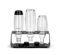 sodastream Premium - Supporto antigoccia con tappetino scolapiatti, può contenere fino a tre bottiglie, nero, 34,6 x 14,8 x 12,6 cm