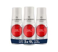 SodaStream Sciroppo 3 cola senza zucchero, 1 flacone produce 9 litri di bevanda preparata, preparato in pochi secondi e sempre fresco, 3 x 440 ml