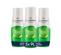 SodaStream Sciroppo 3 lime al limone, 1 flacone da 9 litri di bevanda pronta, preparato in pochi secondi e sempre fresco, 3 x 440 ml