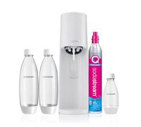 Sodastream Terra Gasatore per realizzare acqua frizzante e bevande, bianco | Gasatore d’acqua Quick Connect con cilindro CO₂ fino a 60L, 2 bottiglie in plastica da 1L e 1 bottiglia da 0,5L