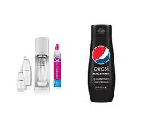 SodaStream Terra Megapack, Gasatore d’acqua per trasformare l’acqua in acqua frizzante & Concentrato per la preparazione di bevande dissetanti gassate al gusto Pepsi Max. 440ml