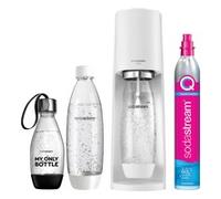 SodaStream Aeratore Terra, Confezione Risparmio con Cilindro di CO2, 2 1 l 1 Bottiglia di plastica da 0,5 l, Lavabile in lavastoviglie, Altezza 44 cm, Bianco, 44cm Hoch