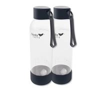SodaTASTE Bottiglie d'acqua - Confezione doppia, 1 litro ciascuno (nero)
