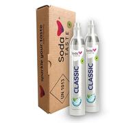 SodaTASTE Cilindro di CO2 acquista 2 pezzi (cilindro di riserva) per aeratore classico, fino a 120 l di acqua frizzata