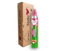 SodaTASTE Quick Apfel CO2-Zylinder tauschen (Riempimento) per carbonatore d'acqua, con naturale aroma di mela senza sciroppo, per fino a 60 l di acqua frizzante con gusto, senza zucchero (ATTENZIONE