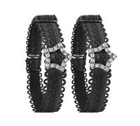 sodeber 1 paio di cinghie elastiche per scarpe per tacco alto, regolabili ed eleganti, con strass, fibbie per lacci delle scarpe, cinture anti allentamento, 1 x stella nera, Medium