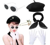 sodeber 1980S Accessori Costume del Partito Cappello Occhiali Cuore Orecchini Guanti Sciarpa Per Le Donne Musica Festival Festa a Tema