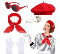 sodeber 1980S Accessori Costume del Partito Cappello Occhiali Cuore Orecchini Guanti Sciarpa Per Le Donne Musica Festival Festa a Tema