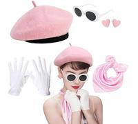 sodeber 1980S Accessori Costume del Partito Cappello Occhiali Cuore Orecchini Guanti Sciarpa Per Le Donne Musica Festival Festa a Tema