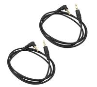 sodeber 2pcs Flexible 1 Meter 3.5mm 4 Section Auxiliary Cable Straight Head to 90° Bend for Tight Space and Multiple
