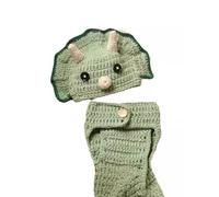 sodeber 2pcs Warm and Soft Newborns Costume Crochet Knitted Dinosaur Hat Pants Set for Baby Professional Photography