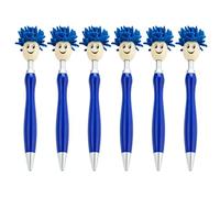 sodeber 6pcs 1.0mm Mop Head Pen Smooth Writing Black Inks Stationery Retractable Ballpoint for School