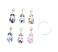 sodeber 6pcs Cats Stitching Marker Charm with Lobster Clasps, Locking, Crochet Project