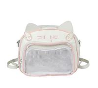 sodeber Anime Cats Crossbody Shoulder Bag with Adjustable Strap Clear Front Pin Display Itabag Backpack for Women and