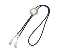 sodeber Bolotie - Collana da uomo in metallo con turchese sole, regolabile, intrecciata, in stile occidentale, Medio, Metallo, Nessuna pietra preziosa