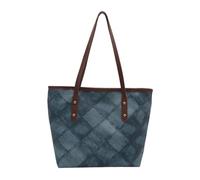 sodeber Borsa a tracolla a tracolla singola alla moda con jeans a righe di grande capacità borse per libri per studenti per spostamenti quotidiani, Deep Blue Db, Medium