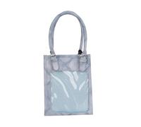 sodeber Borsa a tracolla alla moda in pelle PU con display chiaro progetta borsa con maniglia superiore per studente, Diamante Azzurro 1, Medium