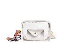 sodeber Borsa a tracolla larga da donna, alla moda, in gelatina, trasparente, piccola borsa per telefono per concerto, Beige Bg, Medium