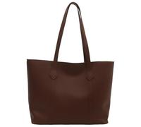 sodeber Borsa da donna in pelle PU con manico superiore, grande capacità, elegante borsa da lavoro, Marrone Scuro Db, Medium
