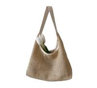 sodeber Borsa da spiaggia per le donne alla moda spalla grande capacità ascella tendenza borsa paglia, Bianco W, Medium
