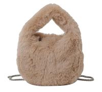 sodeber Borsa pelosa colorata caramella borsa alla moda catena tracolla per donne e ragazze, Marrone Bn, Medium