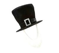 sodeber Cappello a Cilindro in Peluche Con Barba Per Halloween Accessori Costumi Da Pirata Divertenti Fascia Capelli Regolabile Adulti