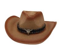sodeber Cappello da cowboy in paglia, per feste occidentali, viaggi, cosplay, da uomo