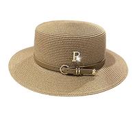 sodeber Cappello Panama in paglia a tesa larga piatto per donne Pork Pie Sunhat, Kaki KH, M