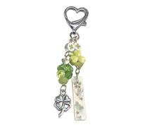 sodeber Classical Shamrock Accent Phone Lanyard Green Resin Keychain Hanging Ornament Charm for Backpack Keys or