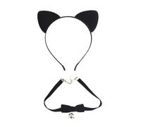 sodeber Collana girocollo con orecchie e coda di gatto, per travestimento da gatto, per cosplay, Halloween