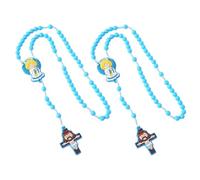 sodeber Collana rosario per bambini multifunzionale da 2 con pendente a croce e perline acriliche colorate per perline preghiera per bambini per la crescita spirituale