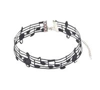 sodeber Comoda collana nera con note artistiche design elegante corto adatto per vari abiti e