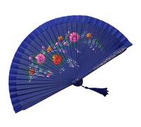 sodeber Decorative Spanish Hand Fan, Two Sided Colorful Painting Silk Dancing Fan for Enthusiasts and Fashion Double