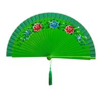 sodeber Decorative Spanish Hand Fan, Two Sided Colorful Painting Silk Dancing Fan for Enthusiasts and Fashion Double