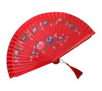 sodeber Decorative Spanish Hand Fan, Two Sided Colorful Painting Silk Dancing Fan for Enthusiasts and Fashion Double