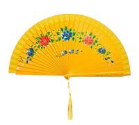 sodeber Decorative Spanish Hand Fan, Two Sided Colorful Painting Silk Dancing Fan for Enthusiasts and Fashion Double