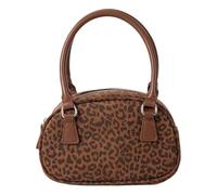 sodeber Elegante borsa a tracolla in pelle PU con stampa leopardata retrò progettata per le donne che cercano, Marrone Bn, Medium