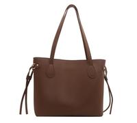 sodeber Elegante borsa a tracolla moda donna tinta unita PU borsa in pelle con manico superiore grande capacità ascelle, Marrone Scuro Db, Medium