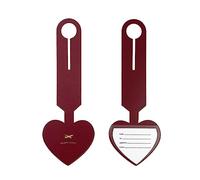 sodeber Etichetta per zaino in pelle PU Etichetta semplice per bagagli Etichetta a forma cuore Accessori da viaggio Etichetta invito Morbido ciondolo portatile Portatile morbido
