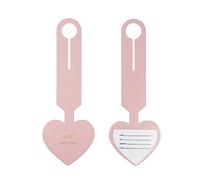 sodeber Etichetta per zaino in pelle PU Etichetta semplice per bagagli Etichetta a forma cuore Accessori da viaggio Etichetta invito Morbido ciondolo portatile Portatile morbido