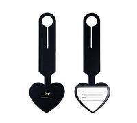 sodeber Etichetta per zaino in pelle PU Etichetta semplice per bagagli Etichetta a forma cuore Accessori da viaggio Etichetta invito Morbido ciondolo portatile Portatile morbido